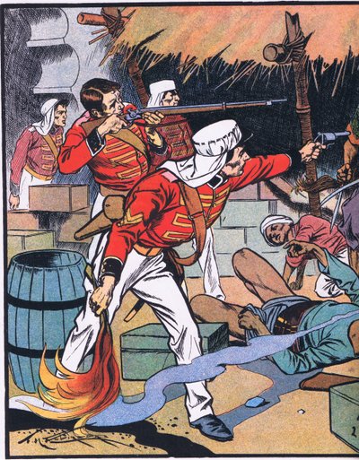 A destruição da revista em Deli (litografia a cores) de Thomas Heath Robinson