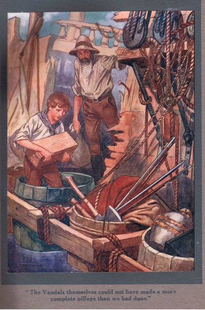 Os próprios vândalos não poderiam ter efectuado uma pilhagem mais completa do que a nossa (litografia a cores) de Thomas Heath Robinson