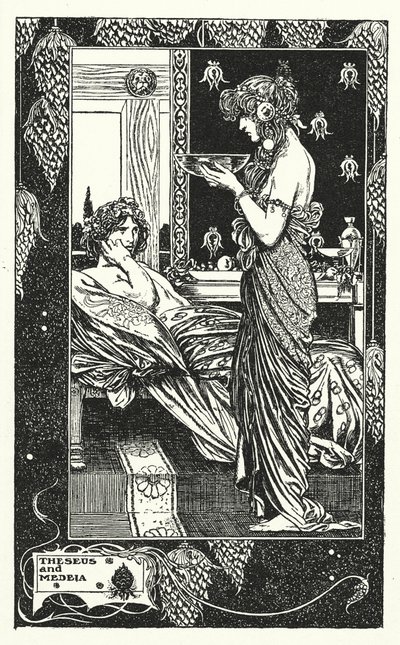 Teseu e Medeia (litografia) de Thomas Heath Robinson