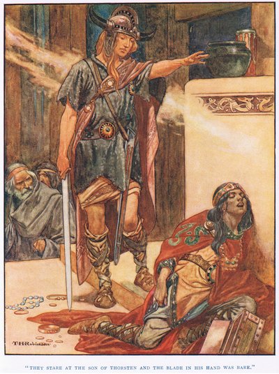 Olham fixamente para o filho de Thorsten (litografia) de Thomas Heath Robinson