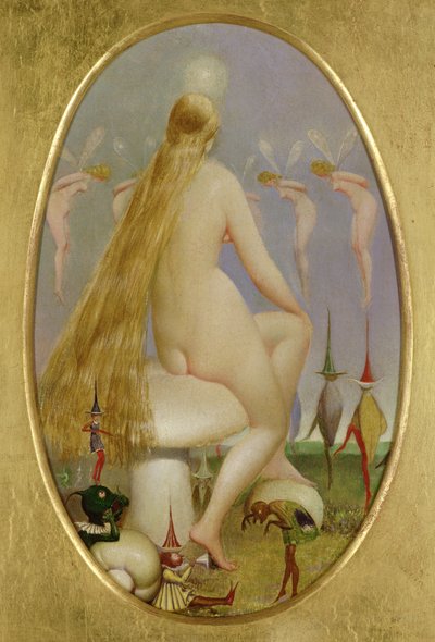 Fada sentada em um cogumelo, c.1860 de Thomas Heatherley