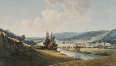 O Vale de Neath, Melincourt à direita (aguarela e lápis sobre papel) de Thomas Hornor