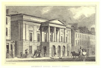 Salas de Reunião, George Street (gravura) de Thomas Hosmer (after) Shepherd