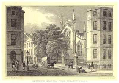 Capela Católica, de Picardy Place (gravura) de Thomas Hosmer (after) Shepherd