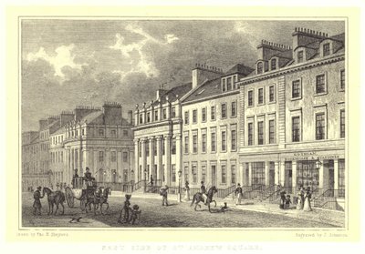 Lado Leste da Praça de Santo André (gravura) de Thomas Hosmer (after) Shepherd