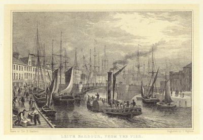 Leith Harbour, a partir do Cais (gravação) de Thomas Hosmer (after) Shepherd