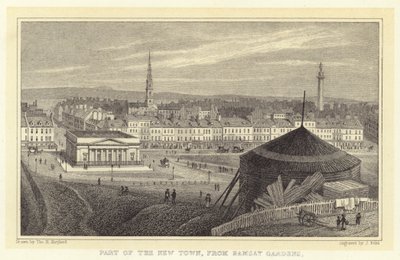 Parte da Cidade Nova, de Ramsay Gardens (gravura) de Thomas Hosmer (after) Shepherd