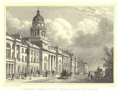 Igreja de São Jorge e Praça do Lado Oeste de Charlotte (gravura) de Thomas Hosmer (after) Shepherd