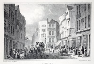 Aldgate, do pub "London and its Environs in the 19th Century". Jones und Co., 1827-1829 de Thomas Hosmer Shepherd
