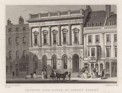 Casa do clube de Arthur, rua do St James, Londres de Thomas Hosmer Shepherd