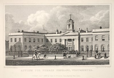 Asylum for Female Orphans, de Westminster, do pub "London and its Environs in the 19th Century". Jones und Co., 1827-1829 de Thomas Hosmer Shepherd