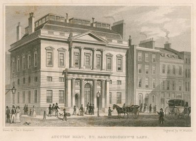 Leilão, mart, st, bartholomew&39;s, pista, londres de Thomas Hosmer Shepherd