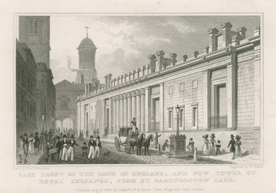 Banco da Inglaterra, as frentes de Sir John Soane de Thomas Hosmer Shepherd
