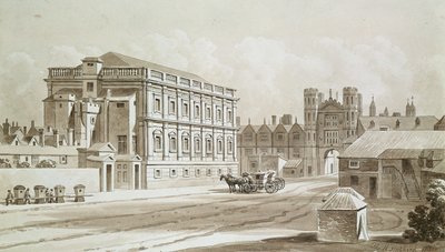 Banqueting House e King&39;s Gate, 1827 (caneta e tinta no papel) de Thomas Hosmer Shepherd