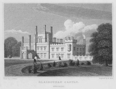 Castelo Blairquhan, Ayrshire (gravura) de Thomas Hosmer Shepherd