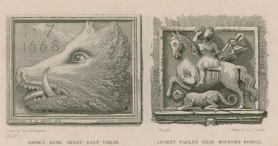 Cabeça de Javali e tablet antigo de Thomas Hosmer Shepherd