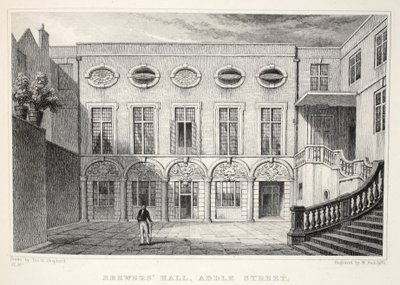 Brewer&39;s Hall, Addle Street, de Londres e seus arredores no pub do século XIX. Jones und Co., 1827-1829 de Thomas Hosmer Shepherd