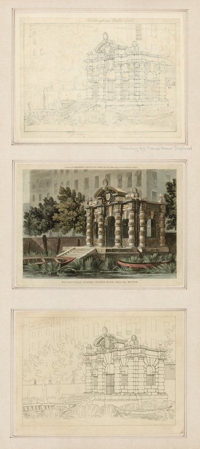 Buckingham Stairs Water Gate, do rio de Thomas Hosmer Shepherd