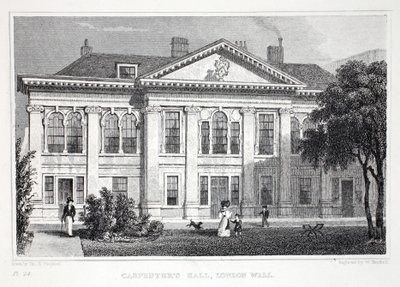 Carpenter&39;s Hall, do pub "London and its Environs in the 19th Century". Jones und Co., 1827-1829 de Thomas Hosmer Shepherd