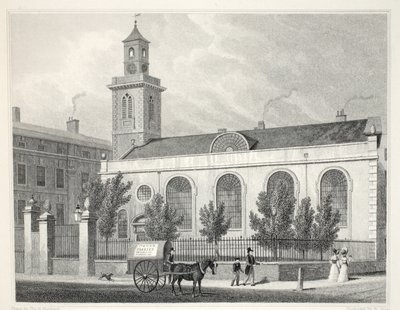 Igreja de St Mary, Aldermanbury, do pub &39;London and its Environs in the 19th century&39;. Jones und Co., 1827-1829 de Thomas Hosmer Shepherd