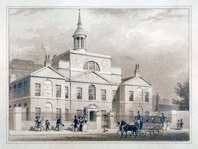 City of London Lying-In Hospital, City Road, Finsbury, Londres, c1827. de Thomas Hosmer Shepherd