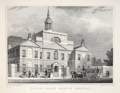 Cidade de Londres deitada no hospital, do pub "Londres e seus arredores no século XIX". Jones und Co., 1827-1829 de Thomas Hosmer Shepherd