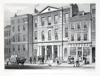 Coal Exchange, do pub "London and its Environs in the 19th Century". Jones und Co., 1827-1829 de Thomas Hosmer Shepherd