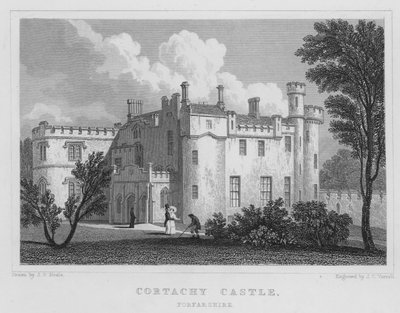 Castelo de Cortachy, Forfarshire (gravura) de Thomas Hosmer Shepherd