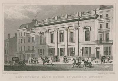 Casa do clube de Crockford, rua do St James, Londres de Thomas Hosmer Shepherd