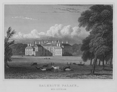 Dalkeith Palace, Mid Lothian (gravura) de Thomas Hosmer Shepherd