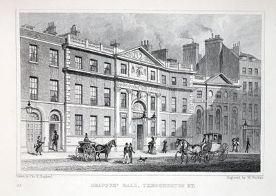 Draper&39;s Hall, Throgmorton Street, do pub "London and its Environs in the 19th Century". Jones und Co., 1827-1829 de Thomas Hosmer Shepherd