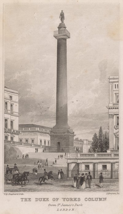 Coluna do Duque de York, St James&39;s Park, Londres de Thomas Hosmer Shepherd