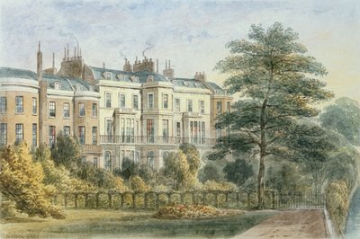 Frente Leste da Casa de Sir Robert Peel em Privy Garden (1788-1850) 1851 de Thomas Hosmer Shepherd