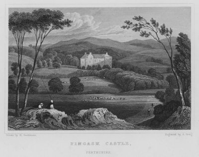 Castelo Fingask, Perthshire (gravura) de Thomas Hosmer Shepherd