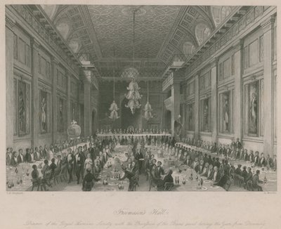 Salão do Maçom; Jantar da Royal Humane Society de Thomas Hosmer Shepherd