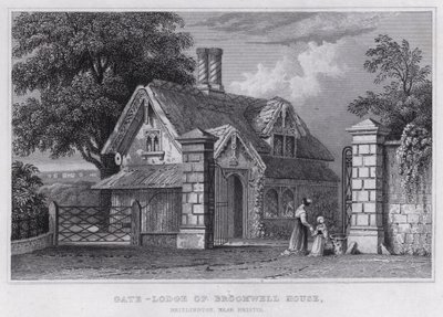Porta-Lodge da Broomwell House, Brislington, perto de Bristol (gravura) de Thomas Hosmer Shepherd