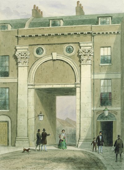 Porta de entrada para o rio, Essex Street, 1857 de Thomas Hosmer Shepherd