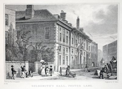 Goldsmith&39;s Hall, Foster Lane, do pub "London and its Environs in the 19th Century". Jones und Co., 1827-1829 de Thomas Hosmer Shepherd