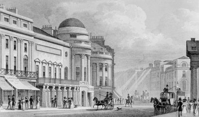 Instituição Harmônica, Regent Street, Londres. 1827 de Thomas Hosmer Shepherd