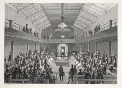 Câmara dos Comuns, do pub "London Interiors with their Costumes and Ceremonies". Joseph Mead, Londres, c.1843 (gravura em aço) de Thomas Hosmer Shepherd