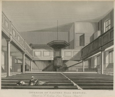 Interior, de, salters, corredor, reunião, situado, em, st, Swithins, pista, canhão, rua, londres de Thomas Hosmer Shepherd