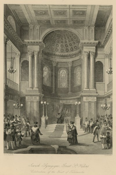 Sinagoga Judaica, Grande Santa Helena; celebração da Festa dos Tabernáculos de Thomas Hosmer Shepherd