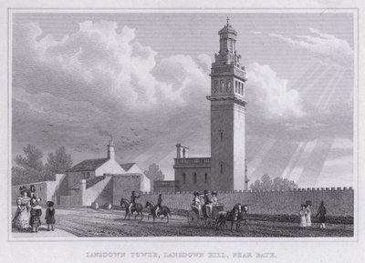 Lansdown Tower, Lansdown Hill, perto de Bath (gravura) de Thomas Hosmer Shepherd