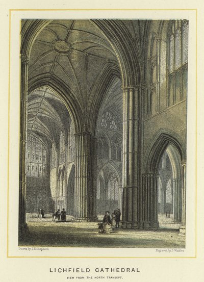 Catedral de Lichfield, vista do transepto norte de Thomas Hosmer Shepherd
