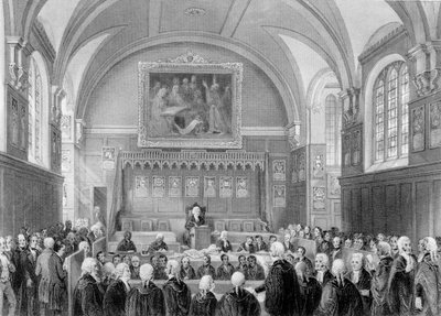 Lincoln&39;s Inn Hall, gravado por H. Melville de Thomas Hosmer Shepherd
