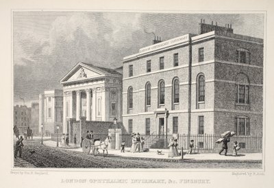 Londres Oftalmológica Infirmary etc. Finsbury, de &39;Londres e é Environs no décimo nono século&39; pub. Jones und Co., 1827-1829 de Thomas Hosmer Shepherd