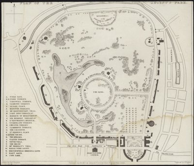 Mapa de Regent&39;s Park de Thomas Hosmer Shepherd