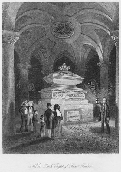 Túmulo de Nelsons, Cripta de São Paulo, c1841 de Thomas Hosmer Shepherd