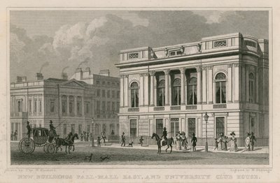 Novos edifícios Pall Mall East e University Club House de Thomas Hosmer Shepherd