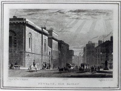 Prisão de Newgate e Old Bailey, gravada por Robert Acon, 1831 de Thomas Hosmer Shepherd